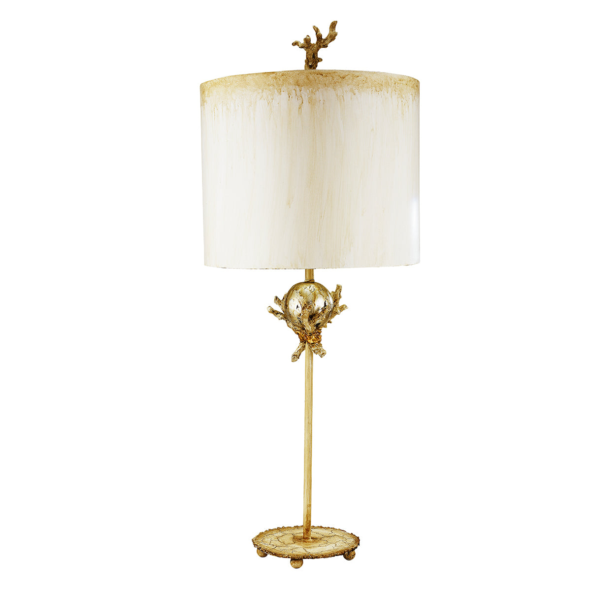 Lucas + McKearn - TA1239 - One Light Table Lamp - Trellis - Putty/Stem W/Silver Leaf Orb