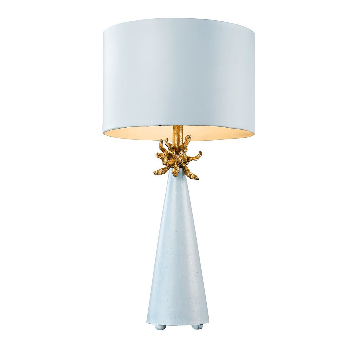 Lucas + McKearn - TA1259 - One Light Table Lamp - Neo Blue - Le Ciel Blue Cone W/Gold Leafed Anemone