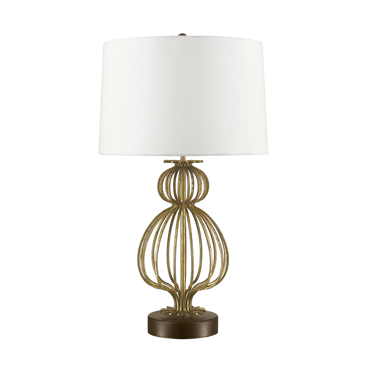 Lucas + McKearn - TLM-1007 - One Light Table Lamp - Lafitte - Glazed Gilt Steel Body, Steel Aged Gold