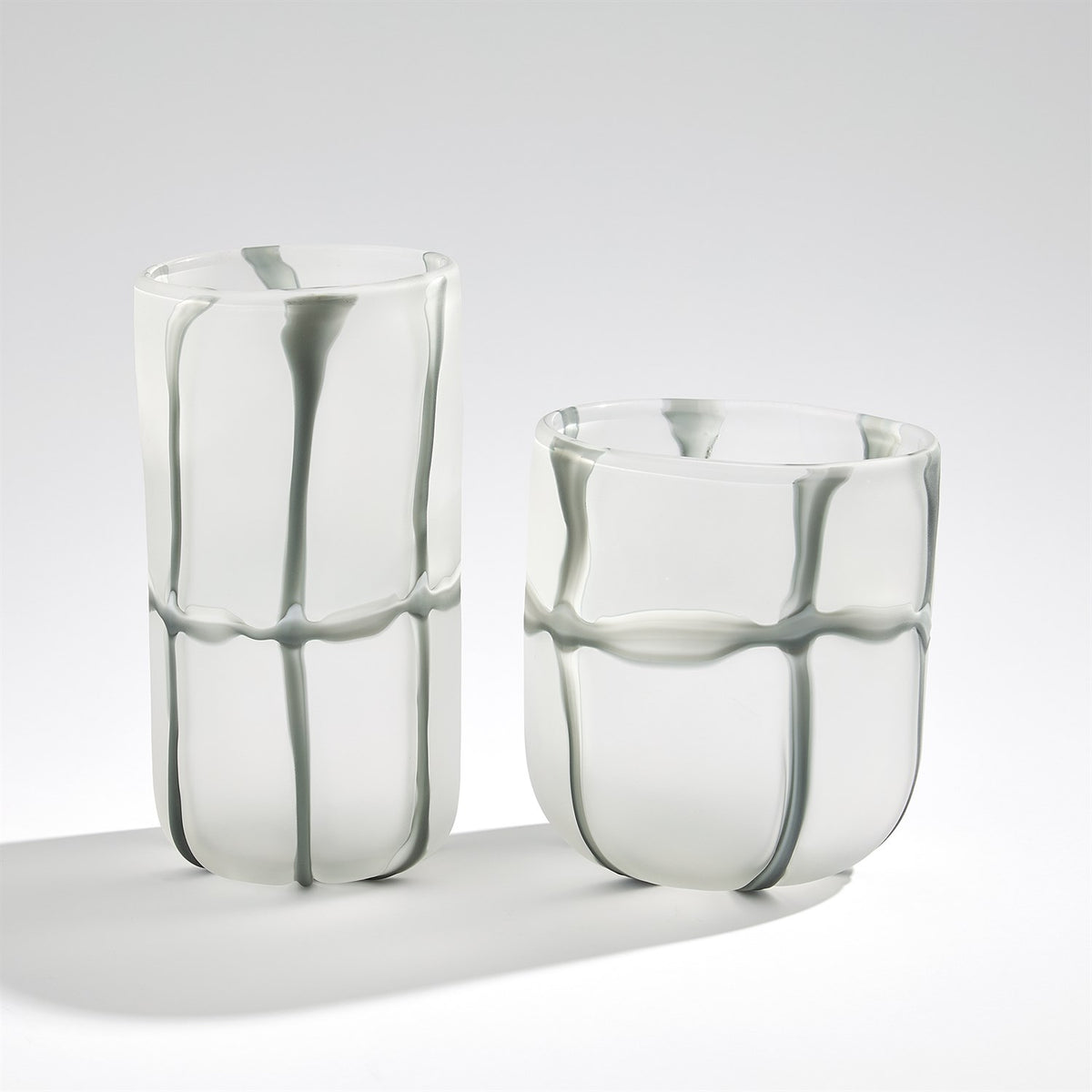 Crooked Line Grid Vases
