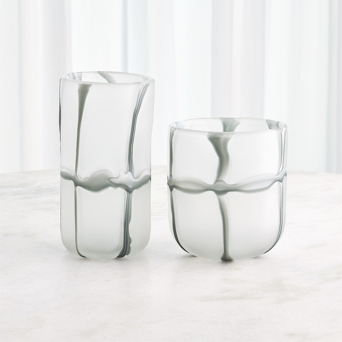 Crooked Line Grid Vases