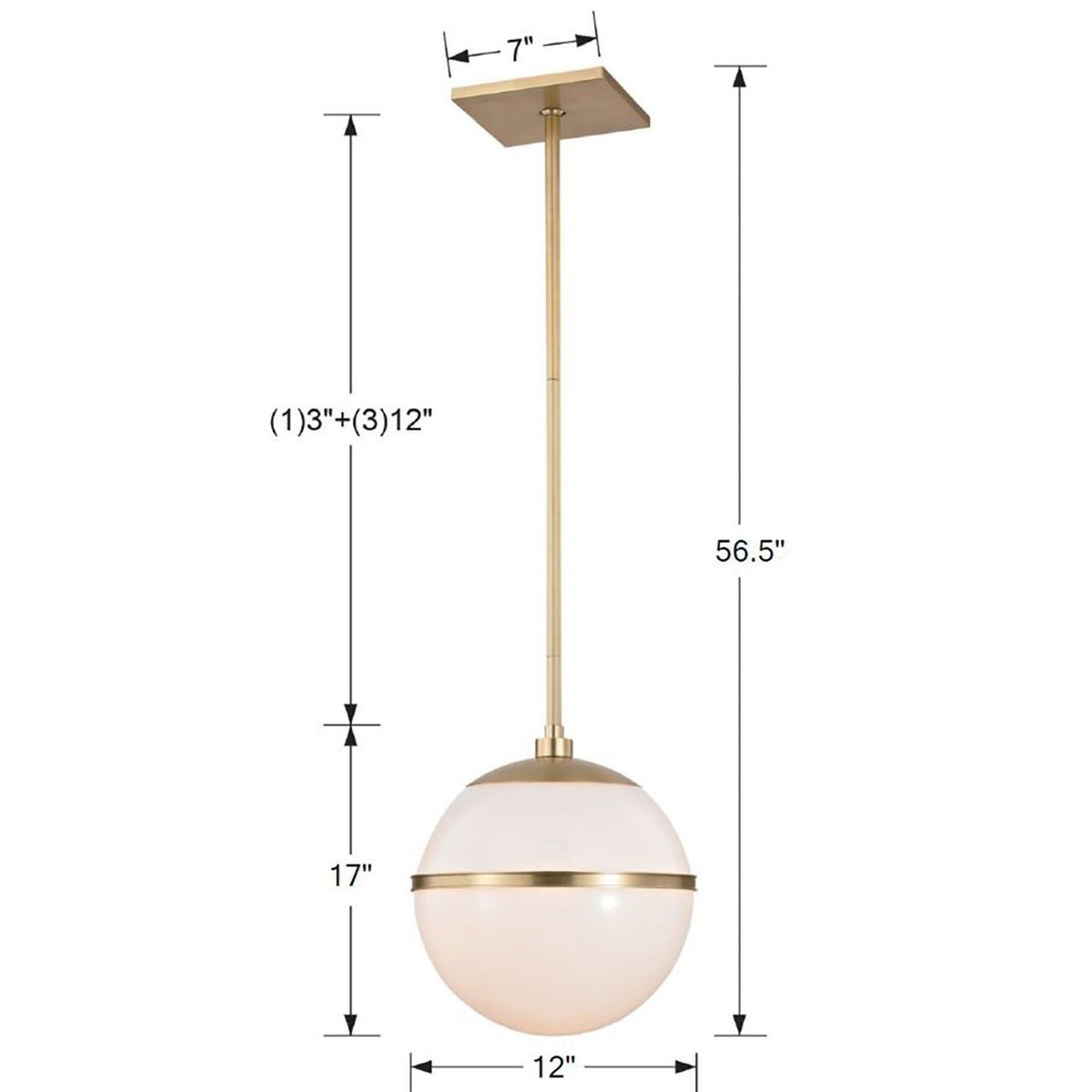 Crystorama - 2112-AG - Une lumière Suspendu - Truax - Laiton vieilli
