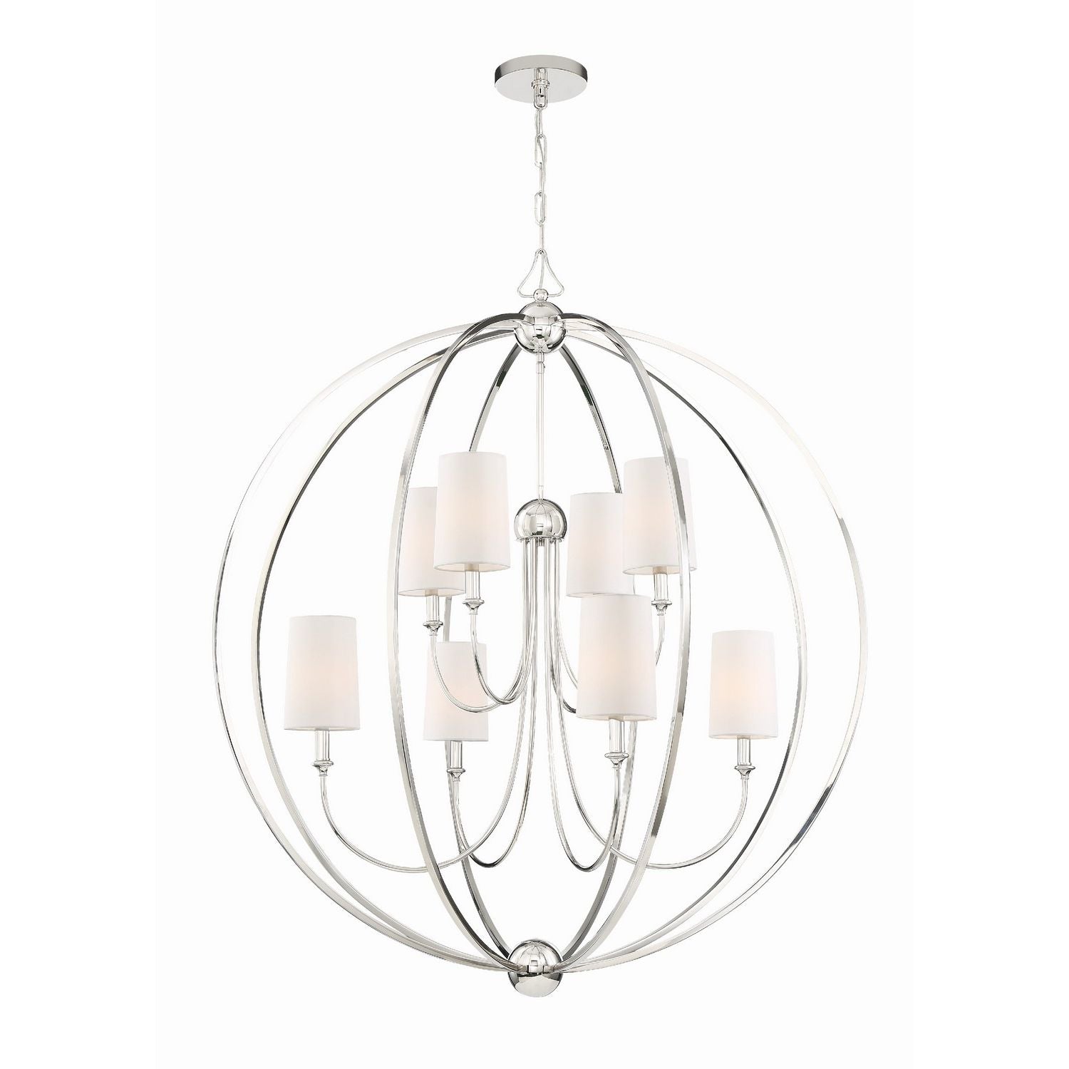Crystorama - 2246-PN - Eight Light Chandelier - Sylvan - Polished Nickel