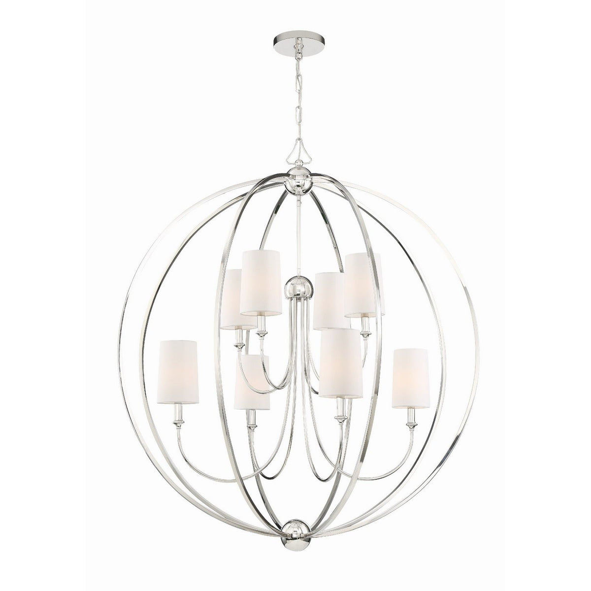 Crystorama - 2246-PN - Huit lumières Suspendu - Sylvan - Nickel poli
