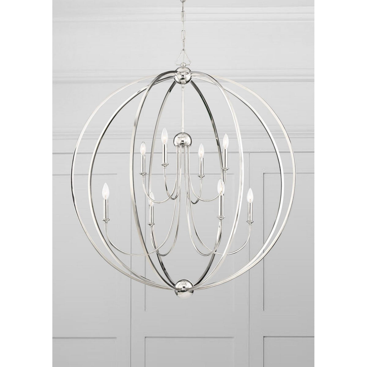 Crystorama - 2246-PN - Huit lumières Suspendu - Sylvan - Nickel poli