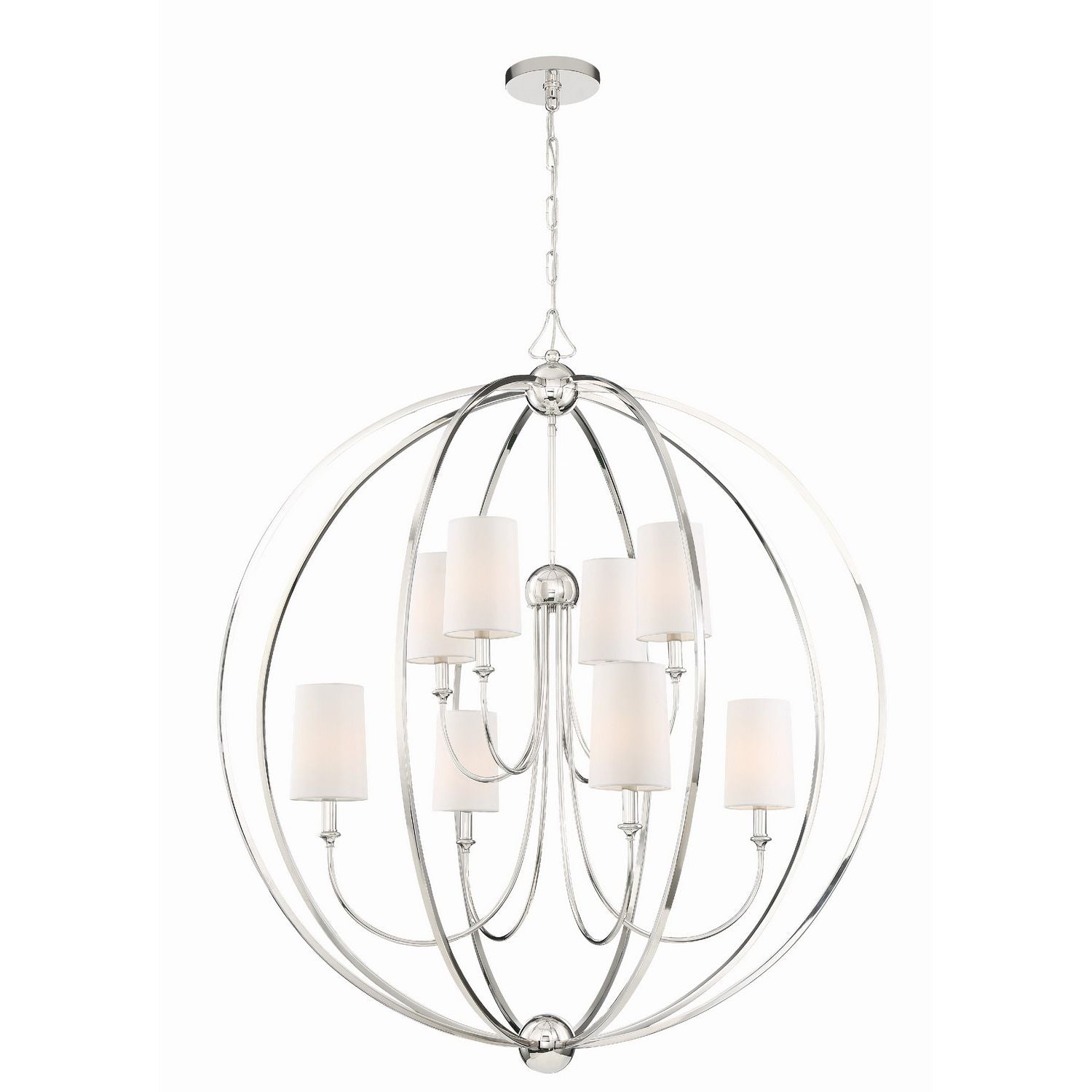 Crystorama - 2246-PN - Eight Light Chandelier - Sylvan - Polished Nickel