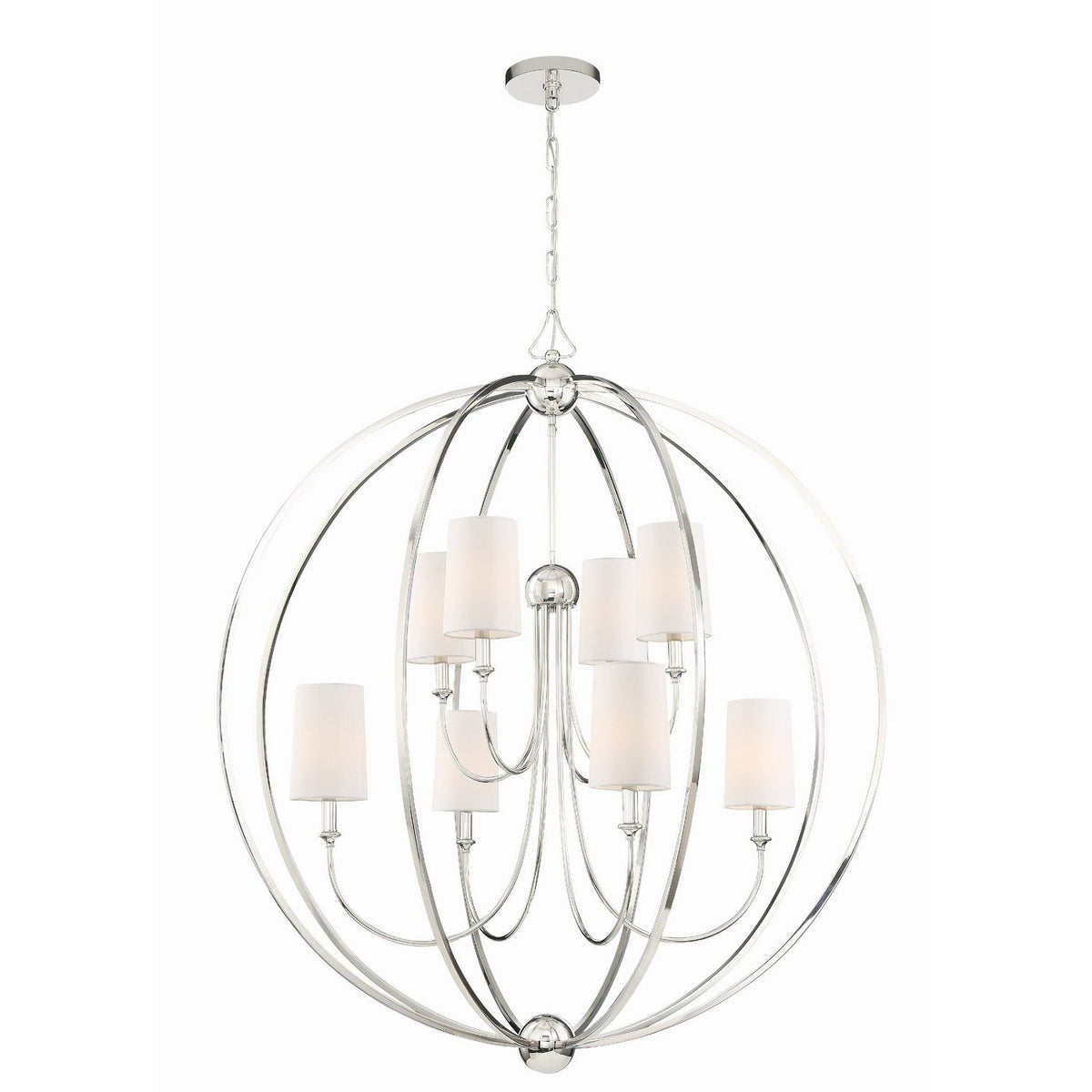 Crystorama - 2246-PN - Huit lumières Suspendu - Sylvan - Nickel poli