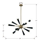 Crystorama - 3812-AG - 12 Lumières Suspendu - Zodiaque - Laiton vieilli