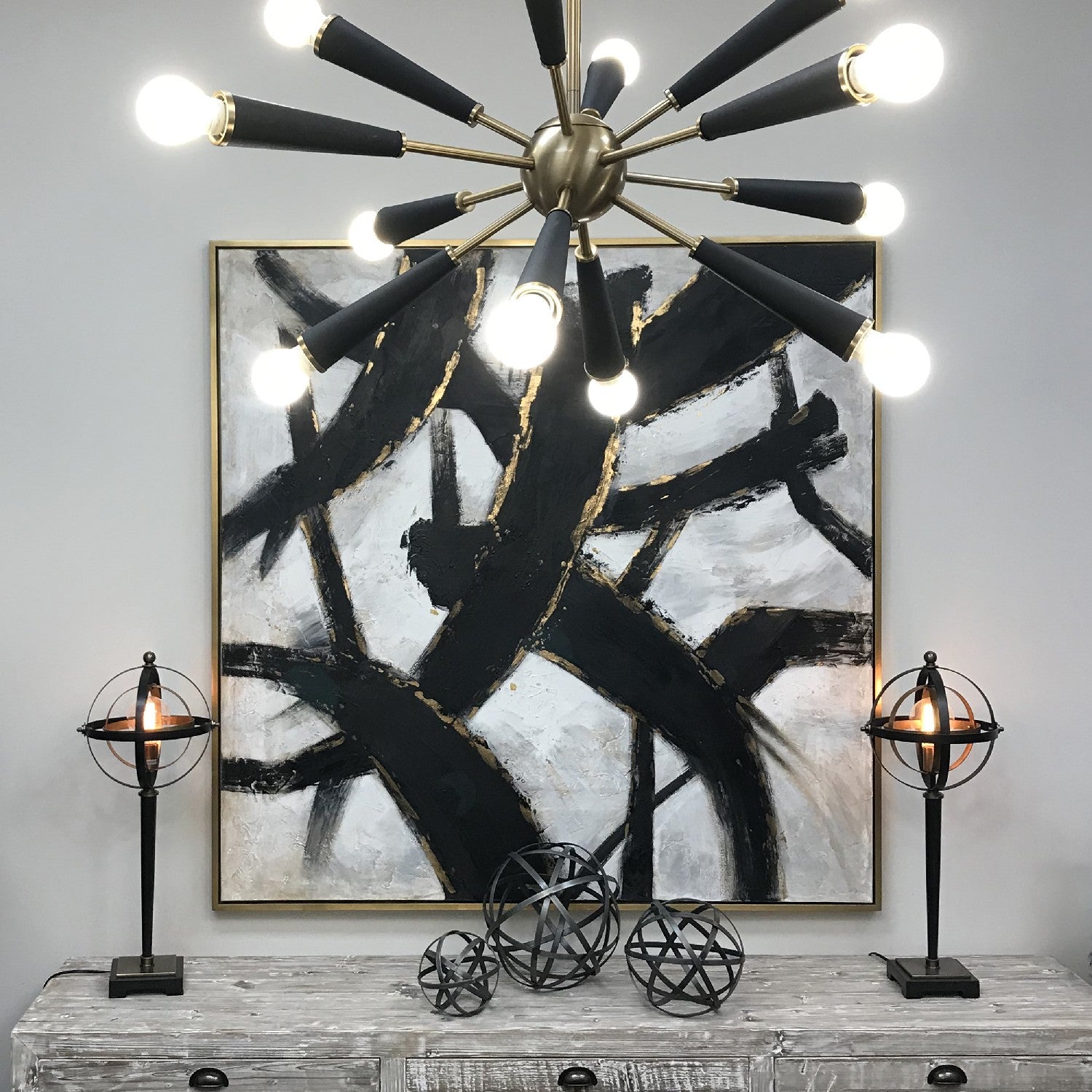 Crystorama - 3812-AG - 12 Lumières Suspendu - Zodiaque - Laiton vieilli