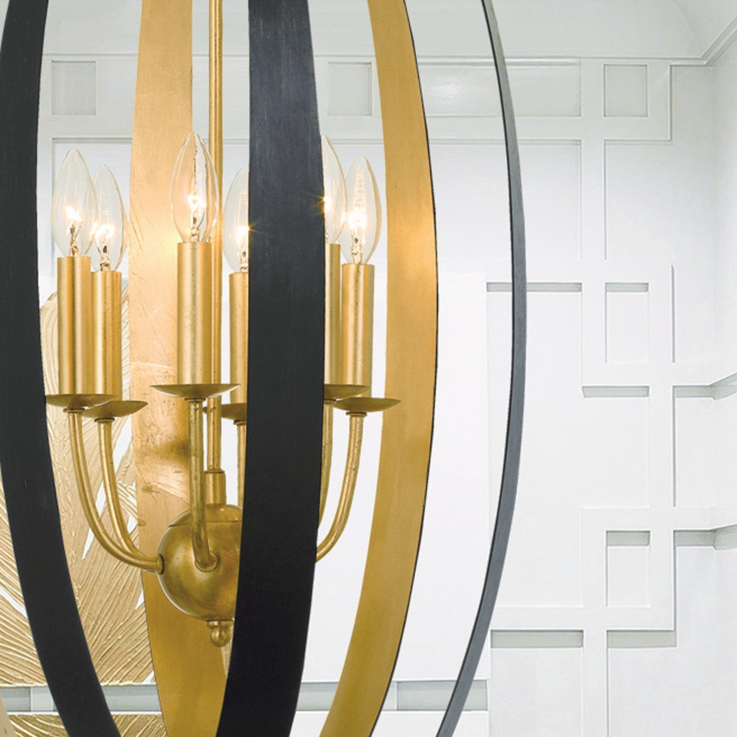 Crystorama - 597-EB-GA - Six Light Chandelier - Luna - English Bronze + Antique Gold