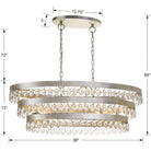 Crystorama - 6107-SA - Six lumières Suspendu - Perla - Argent antique