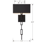 Crystorama - 8682-MK-WH - Two Light Wall Sconce - Alston - Matte Black + White