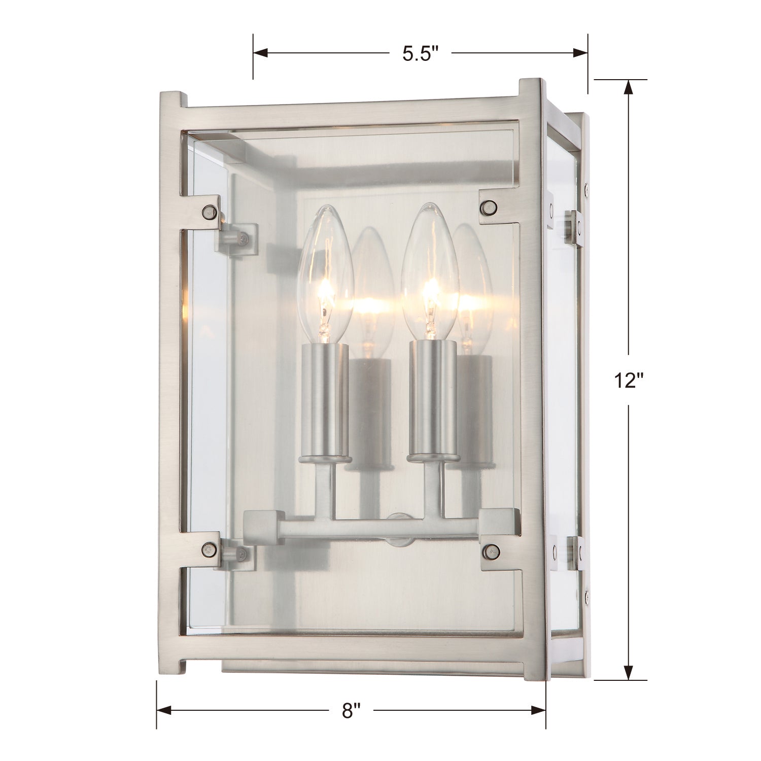 Crystorama - DAN-8792-BN - Deux lumières Murale - Danbury - Nickel brossé