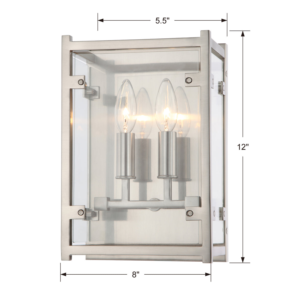 Crystorama - DAN-8792-BN - Deux lumières Murale - Danbury - Nickel brossé