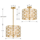 Crystorama - MER-4865-GA - Cinq lumières Suspendu - Méridien - Or antique
