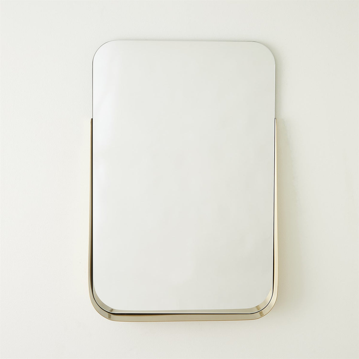 Miroir rectangulaire avec étagère - Laiton