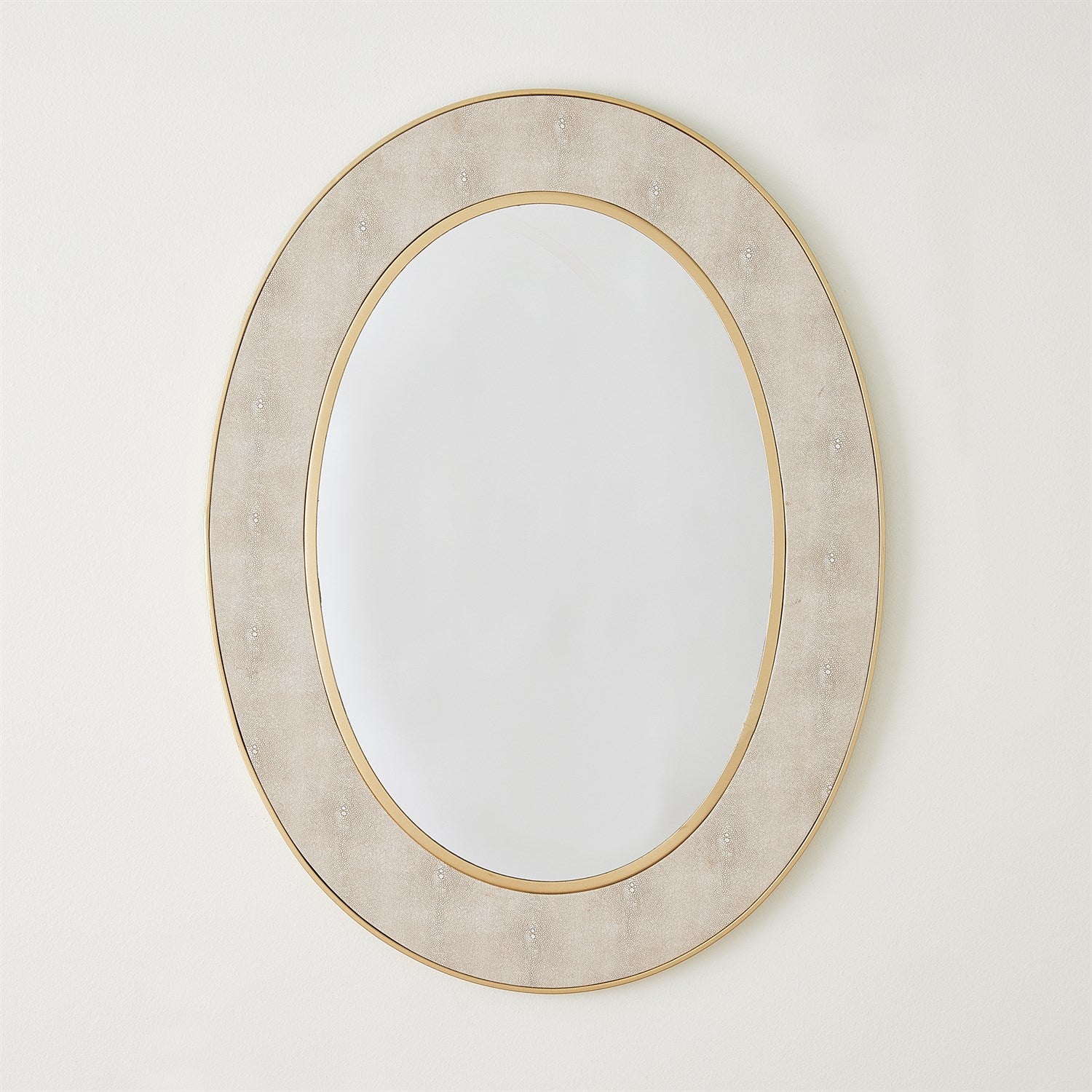 Oval Faux Shagreen Mirror