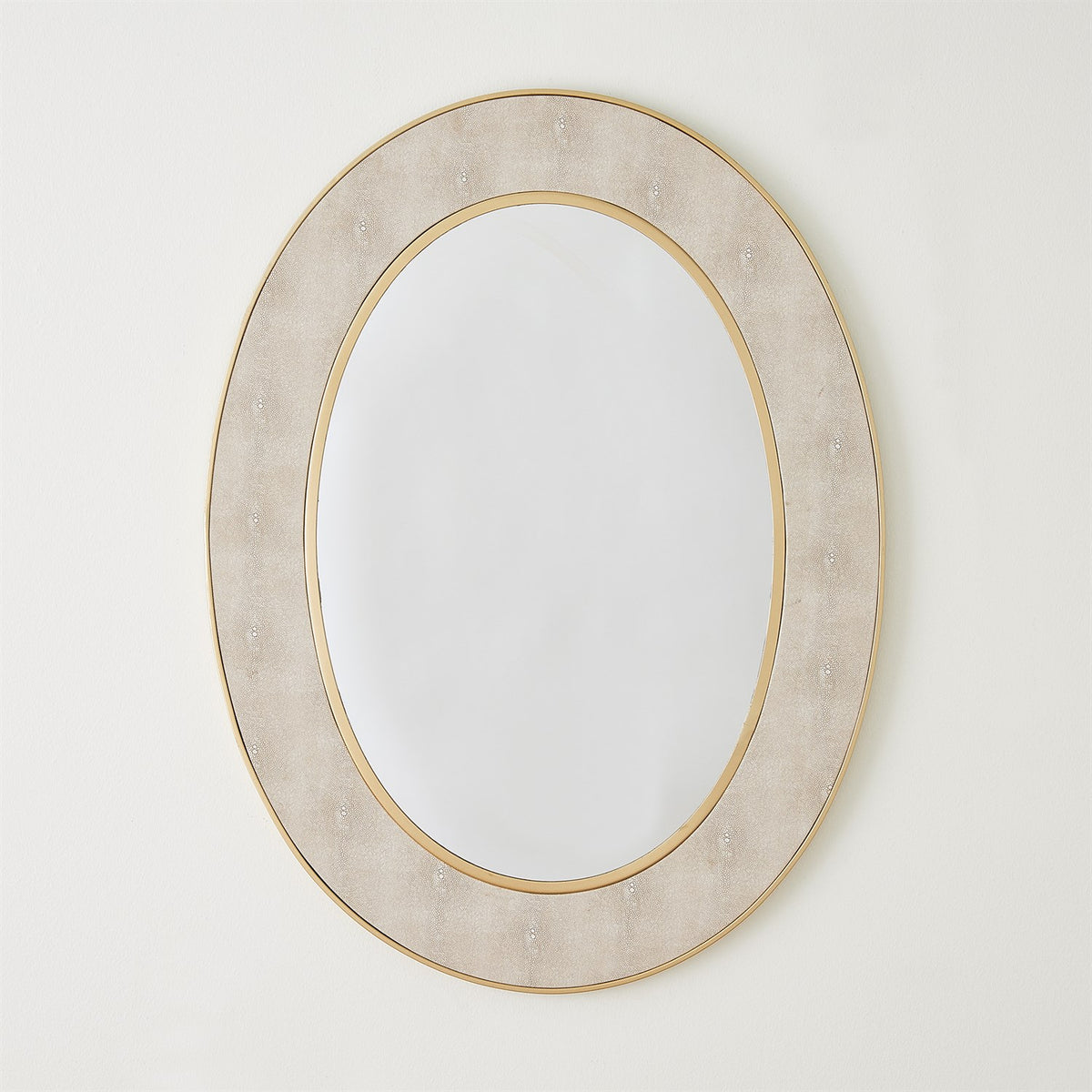 Oval Faux Shagreen Mirror