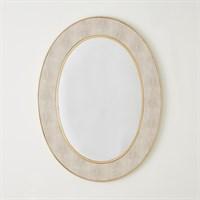 Oval Faux Shagreen Mirror