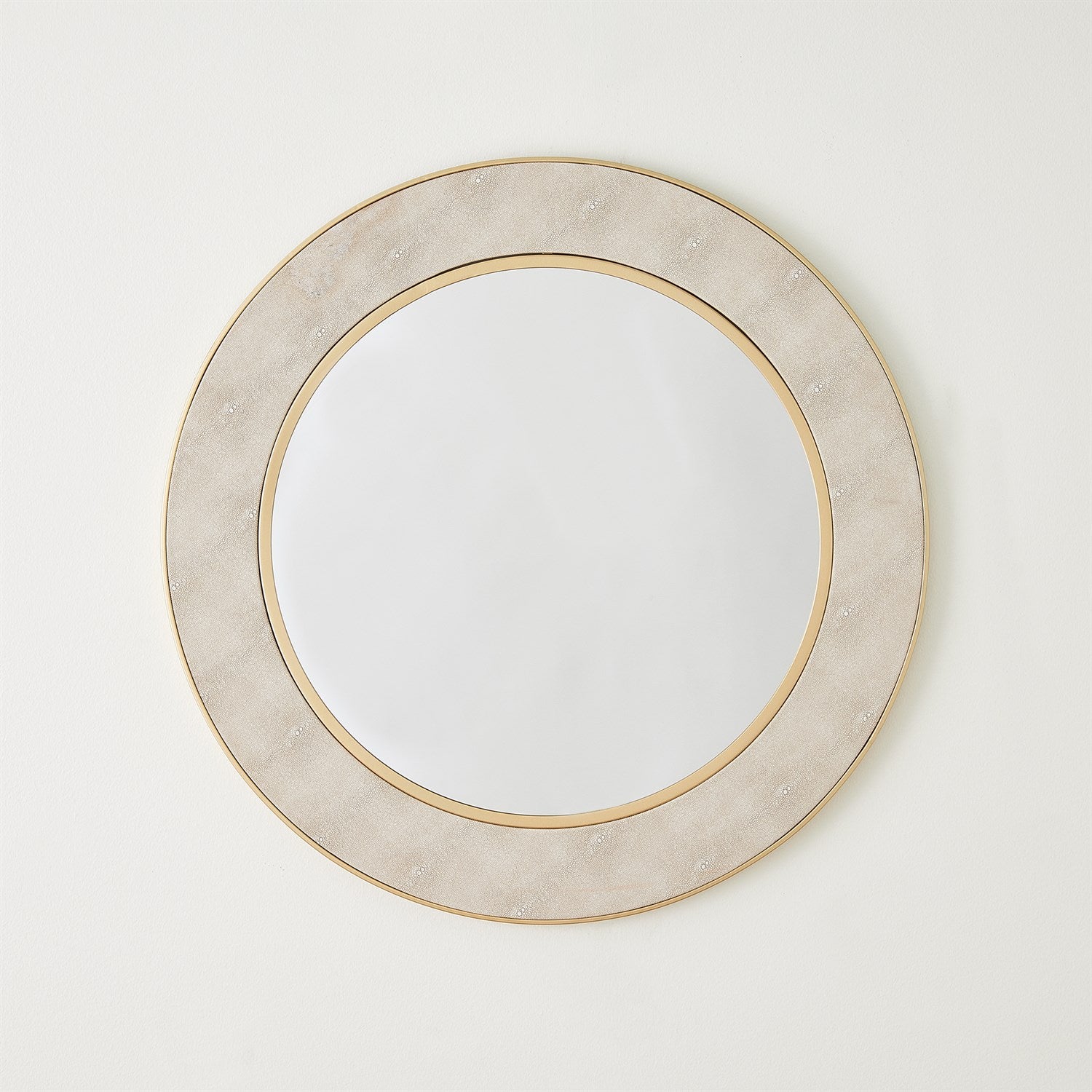 Round Faux Shagreen Mirror