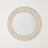 Round Faux Shagreen Mirror