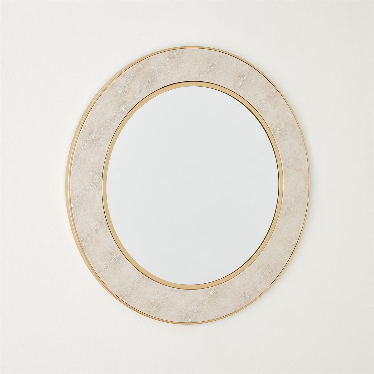 Round Faux Shagreen Mirror