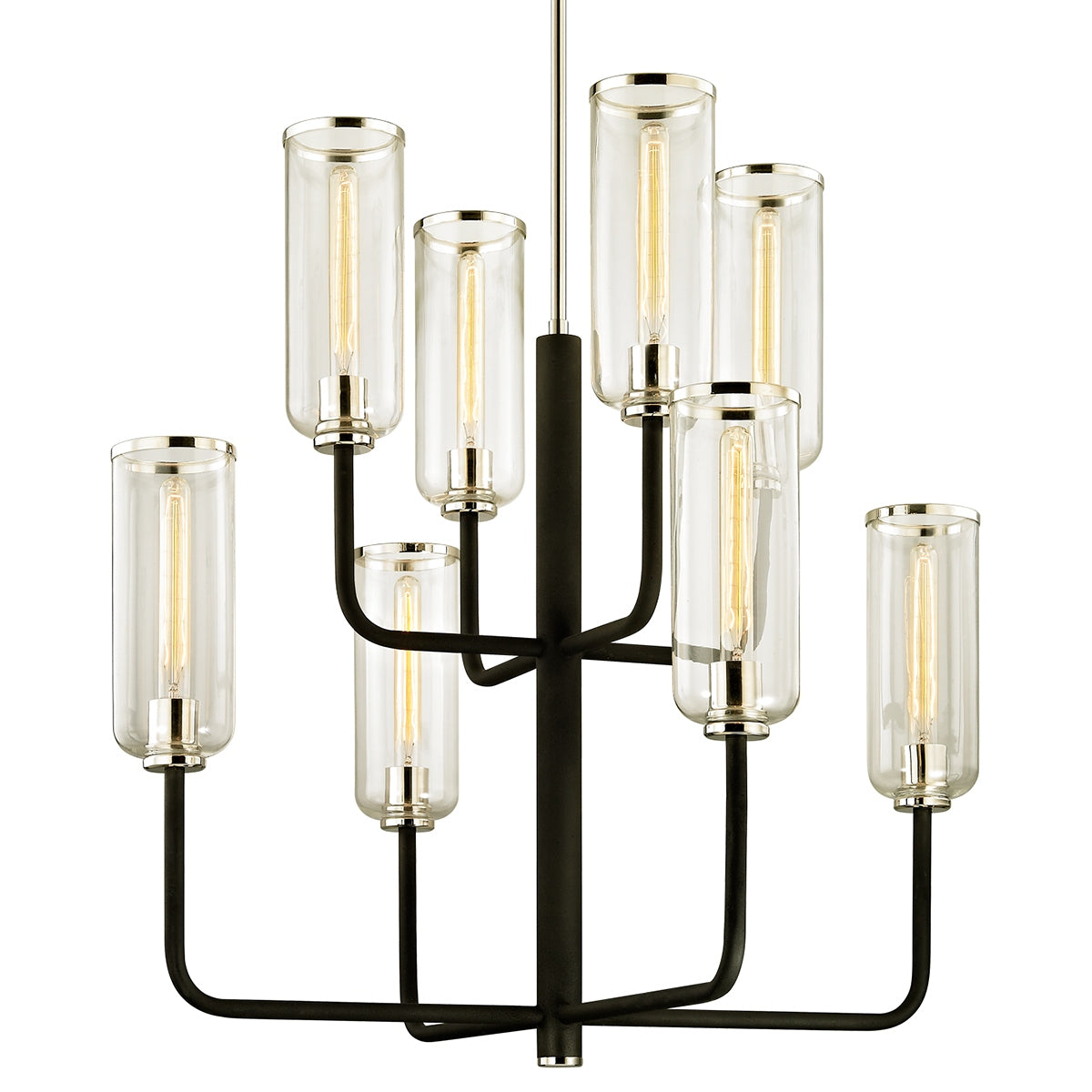 Troy Lighting Canada - F6278-TBK/PN - Eight Light Chandelier - Aeon - Textured Black & Polish Nickel