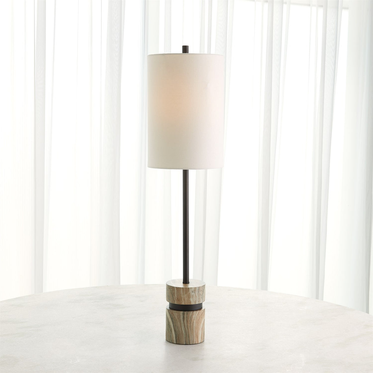 Lampe de buffet en faux travertin