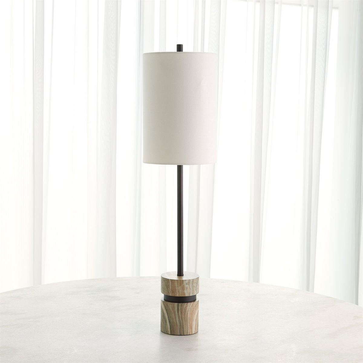 Lampe de buffet en faux travertin
