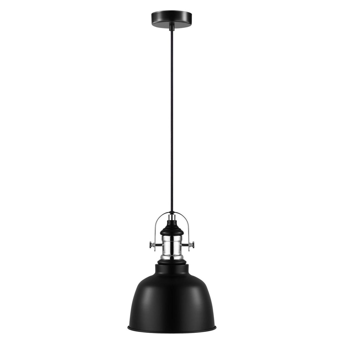 Eglo Canada - 202422A - One Light Suspension - Gilwell - Matte Black & Chrome