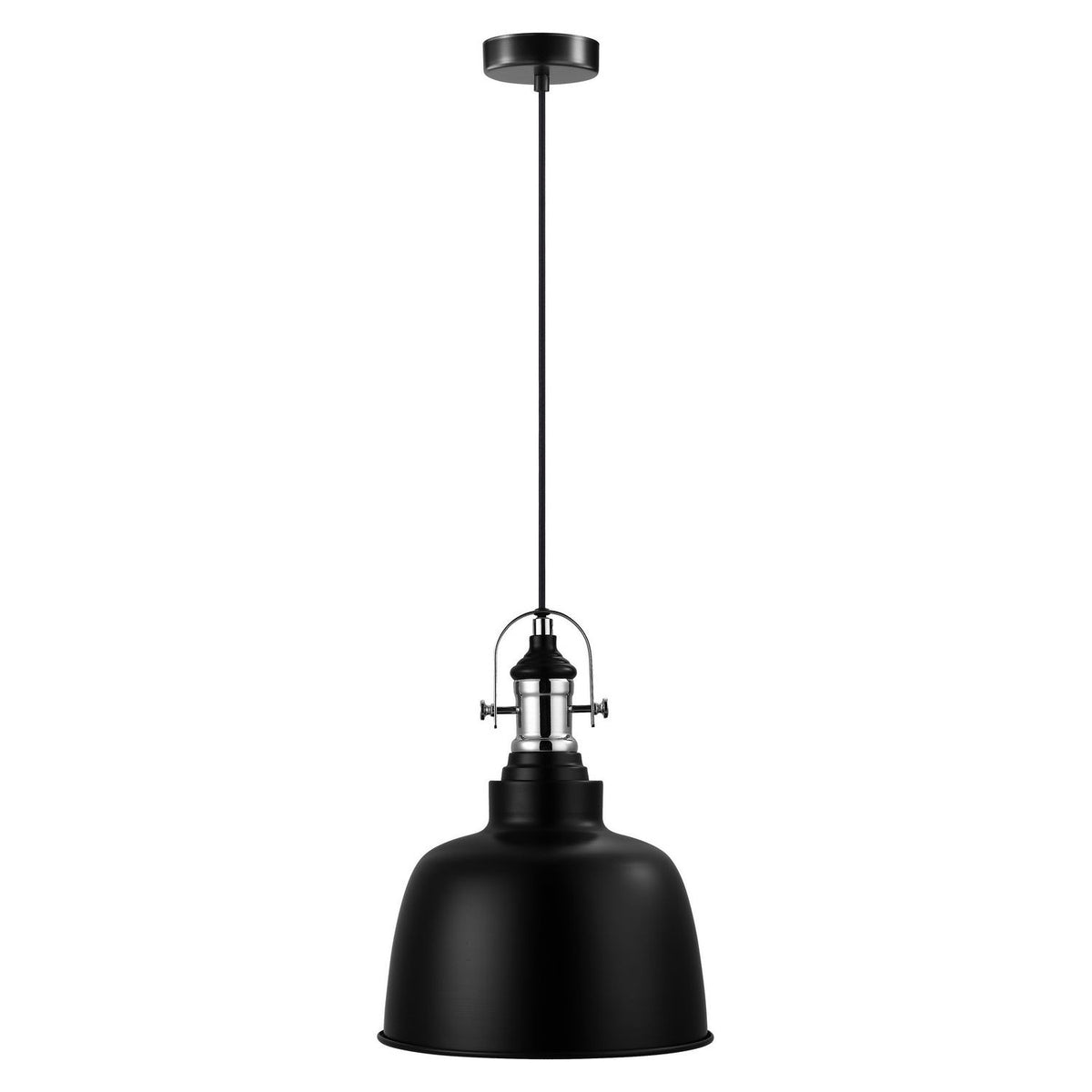 Eglo Canada - 202423A - One Light Suspension - Gilwell - Matte Black & Chrome