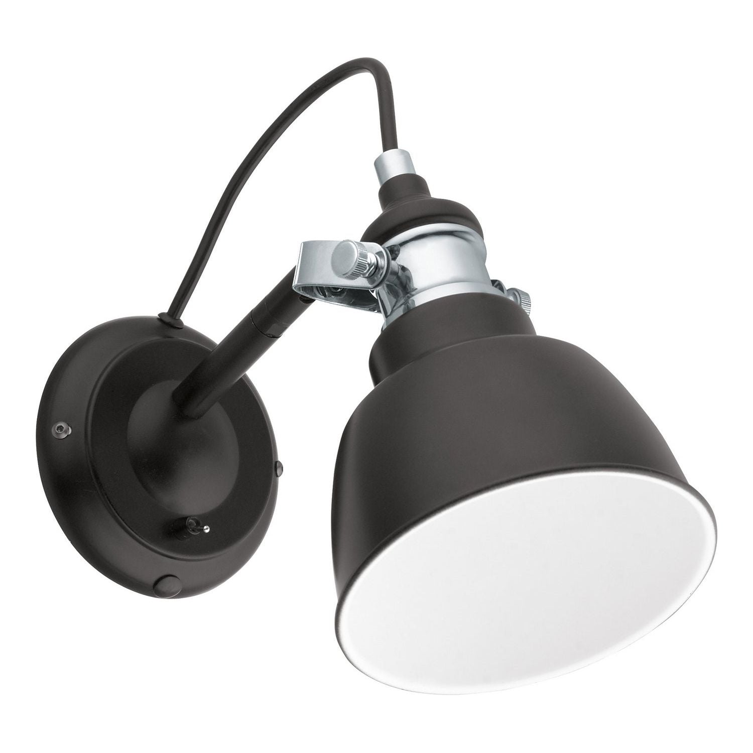 Eglo Canada - 202504A - One Light Wall Mount - Thornford - Matte Black & Chrome