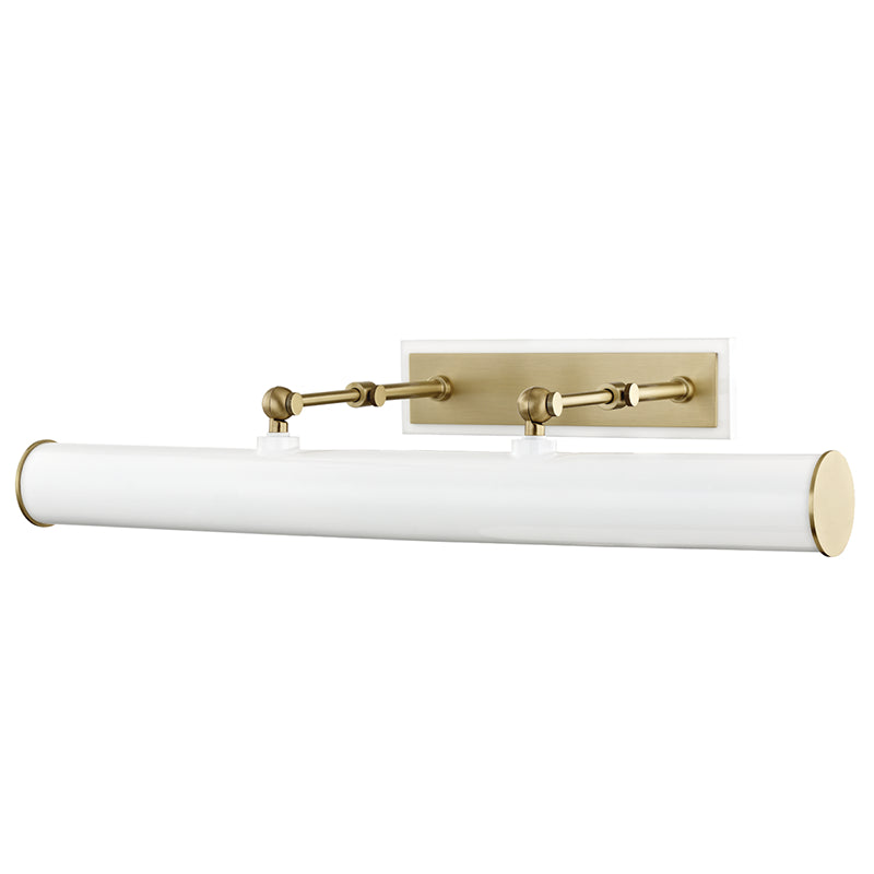 Mitzi - HL263203-AGB/WH - Three Light Picture Light - Holly - Aged Brass/Soft Off White