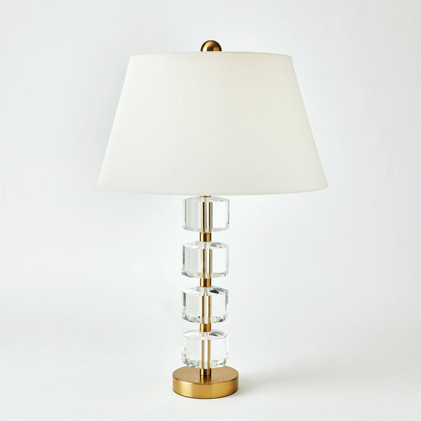 Lampe en cristal à facettes empilées