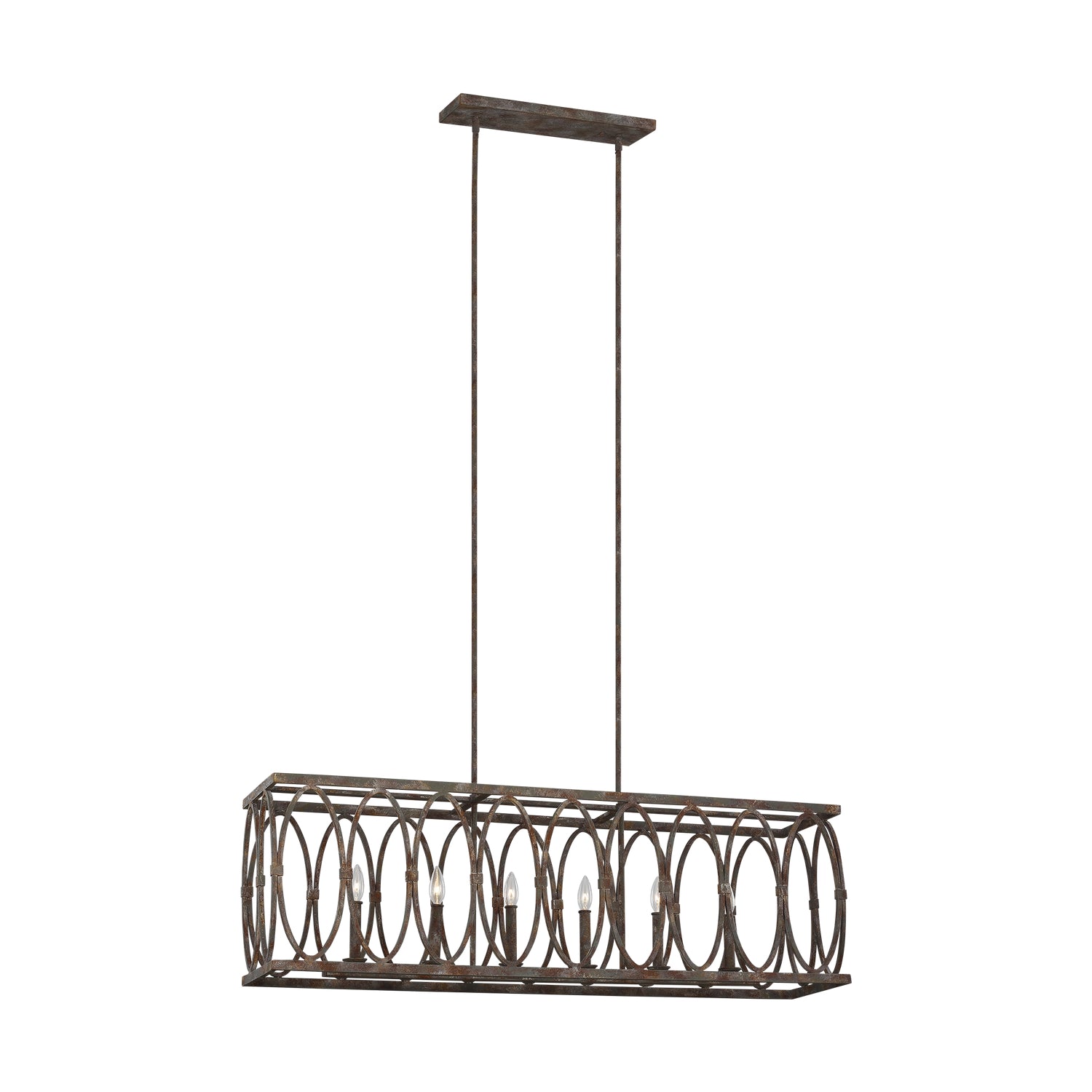 Visual Comfort Studio Canada - F3224/6DA - Six Light Linear Chandelier - Patrice - Deep Abyss