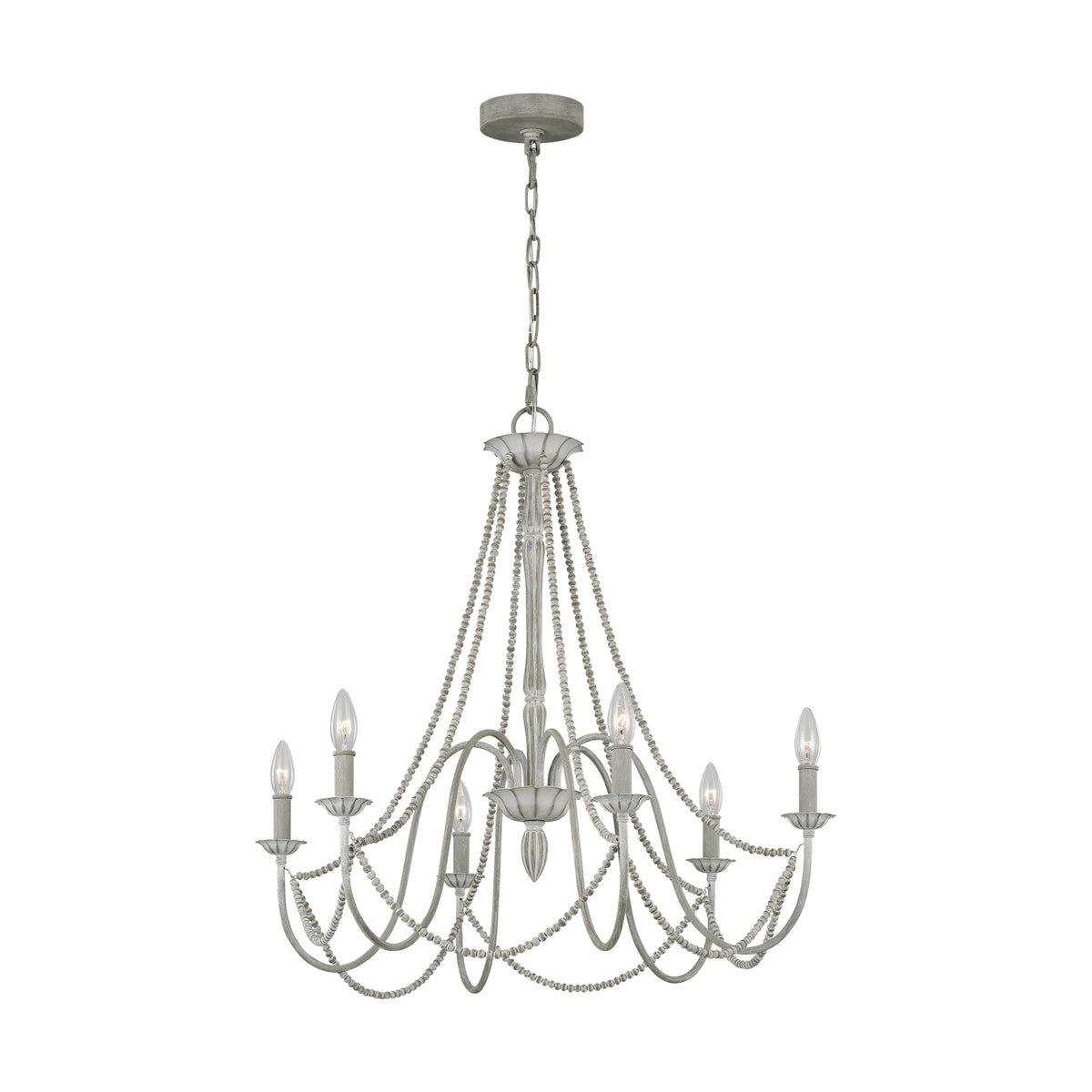 Visual Comfort Studio Canada - F3240/6WGR - Six Light Chandelier - Maryville - Washed Grey
