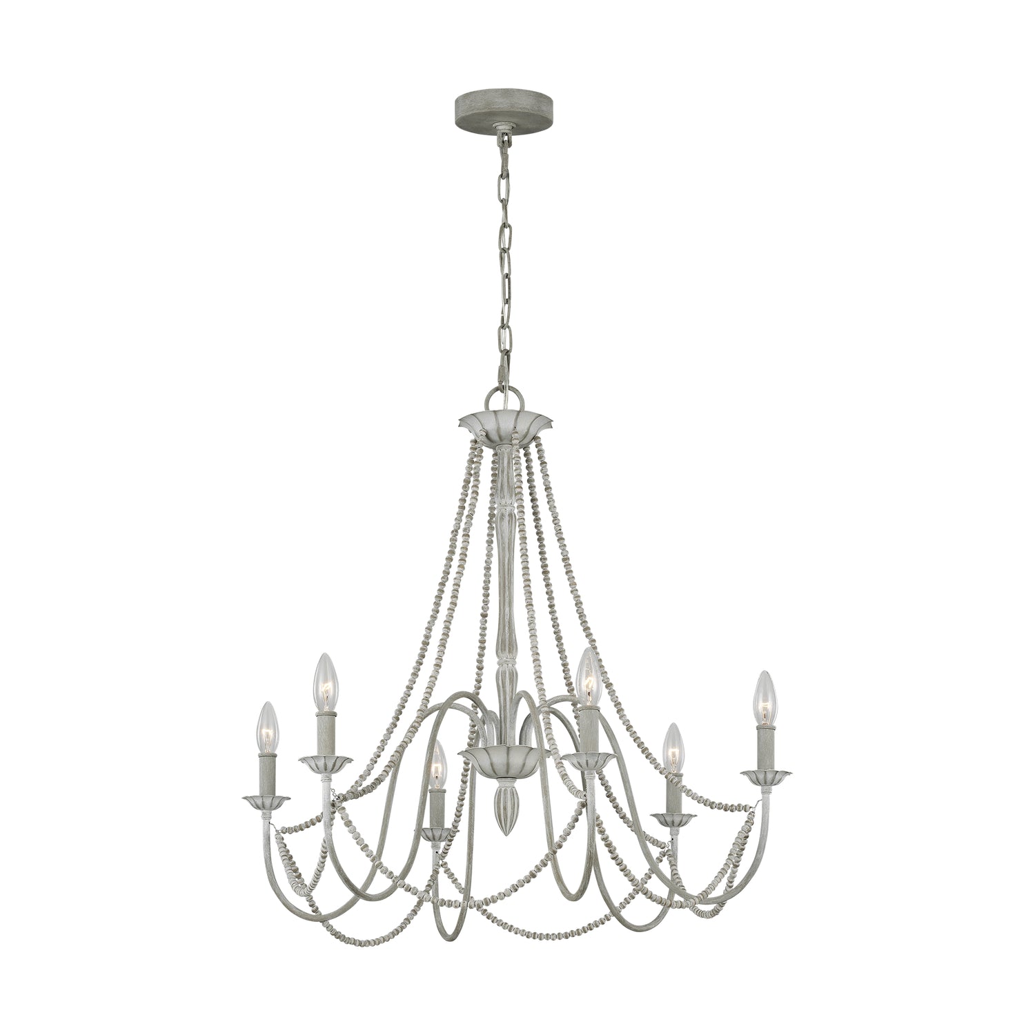 Visual Comfort Studio Canada - F3240/6WGR - Six Light Chandelier - Maryville - Washed Grey