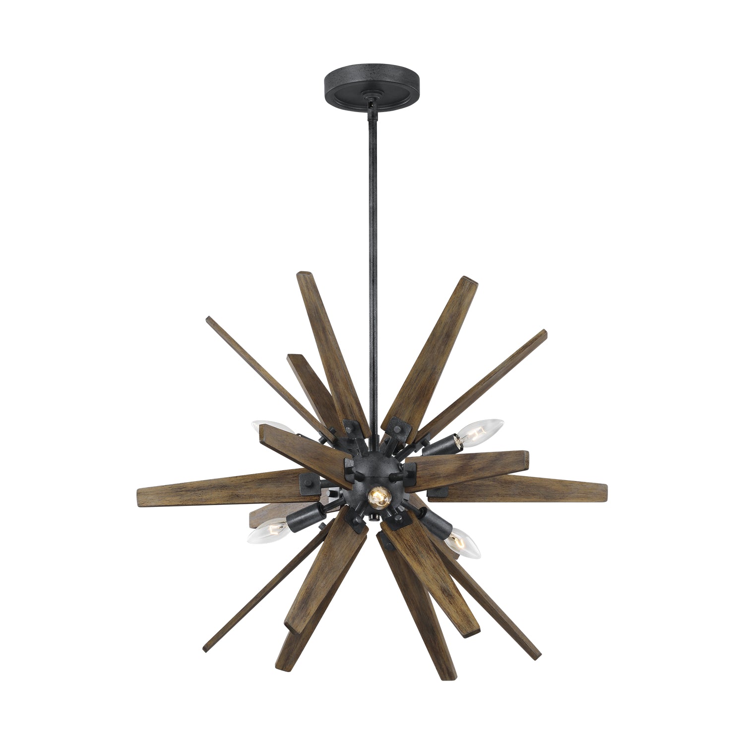 Visual Comfort Studio Canada - F3257/6DWZ/WOW - Six Light Chandelier - Thorne - Dark Weathered Zinc / Weathered Oak