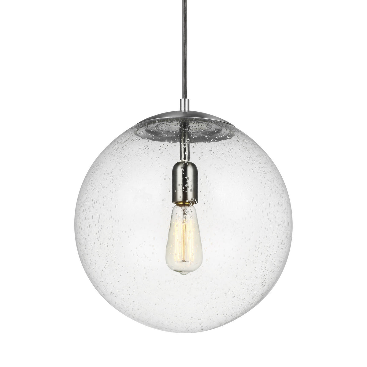 Visual Comfort Studio Canada - 6801801-04 - One Light Pendant - Leo - Hanging Globe - Satin Aluminum