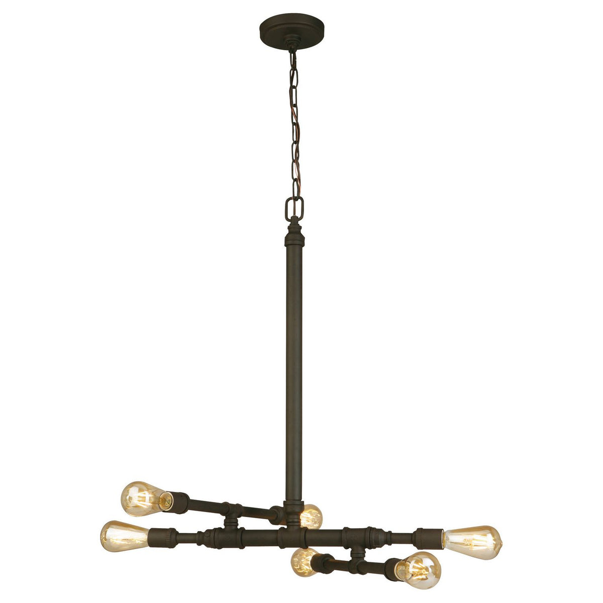 Eglo Canada - 202834A - Six Light Suspension - Wymer - Matte Bronze
