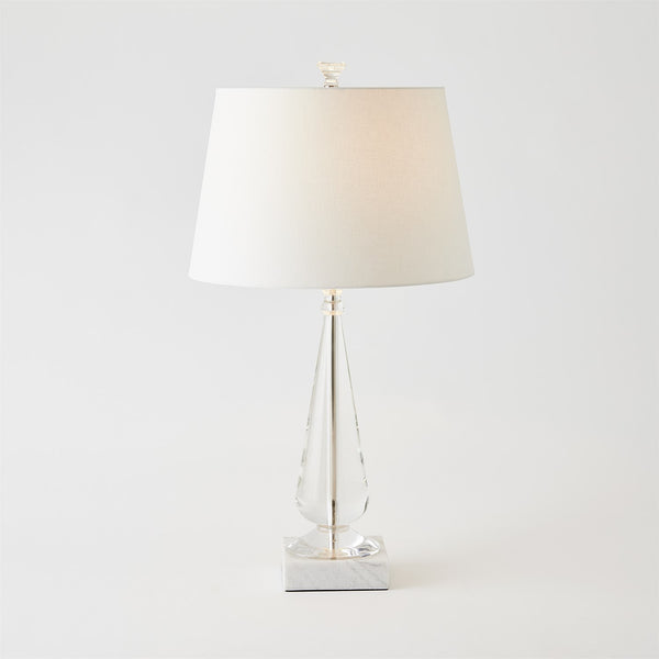 Tapered Crystal Lamp W/Marble Base