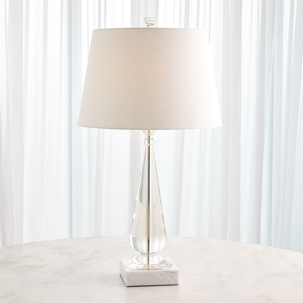 Tapered Crystal Lamp W/Marble Base