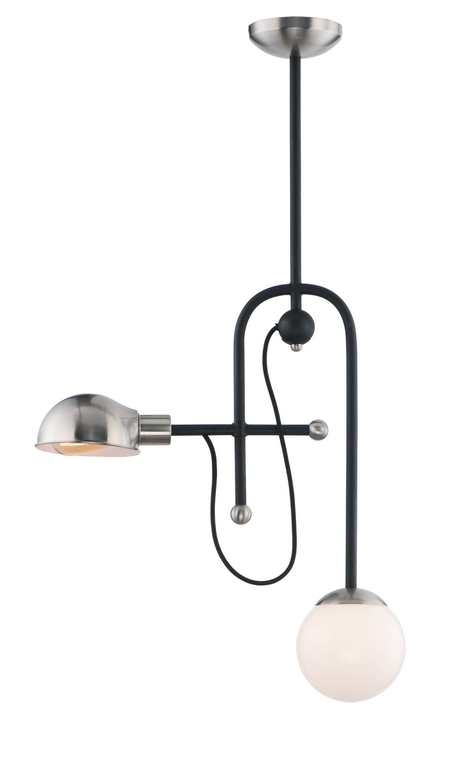 Maxim Lighting 21664WTBKSN Mingle LED Pendant in Black / Satin Nickel