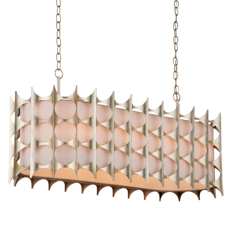 Currey and Company - 9000-1141 - Eight Light Chandelier - Bardi - Contemporary Silver Leaf