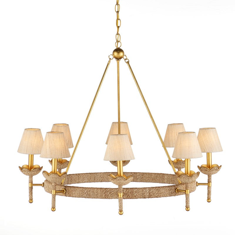 Currey and Company - 9000-1143 - Eight Light Chandelier - Vichy - Natural/Contemporary Gold Leaf/Contemporary Gold