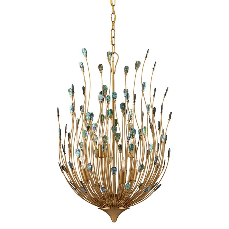 Currey and Company - 9000-1149 - Six Light Chandelier - Delphos - Contemporary Gold/Natural