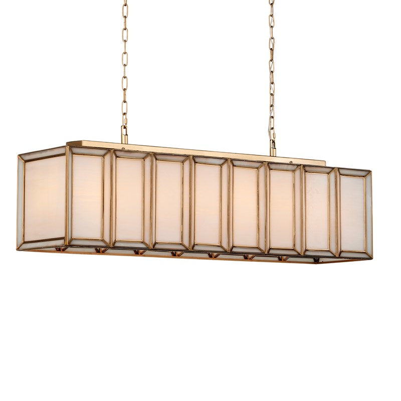 Currey and Company - 9000-1157 - Six Light Chandelier - Daze - White/Antique Brass