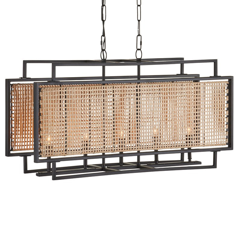Currey and Company - 9000-1164 - Five Light Chandelier - Boswell - Natural/Black