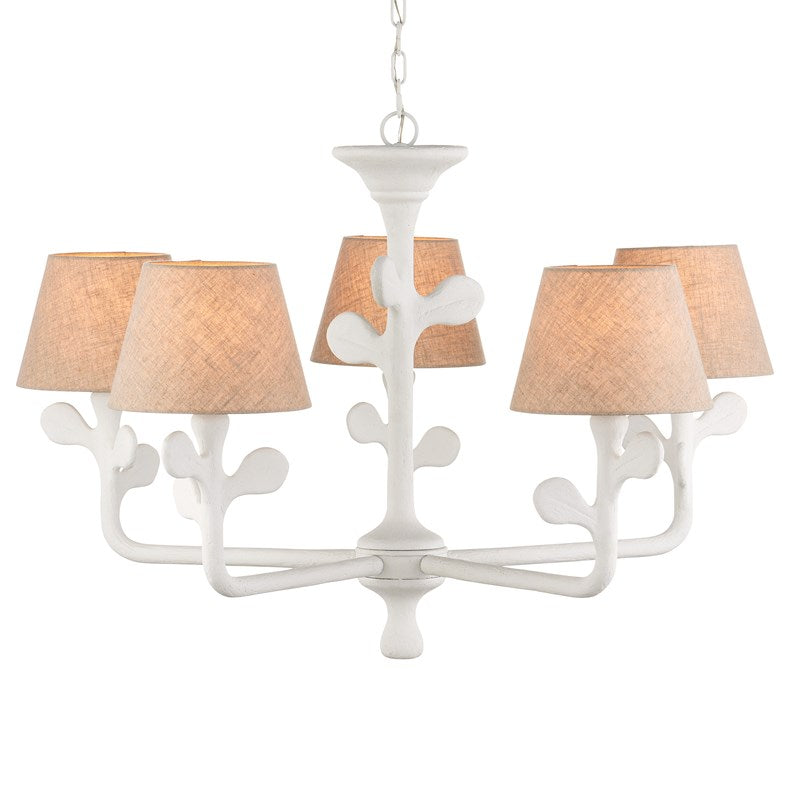 Currey and Company - 9000-1169 - Five Light Chandelier - Charny - Gesso White