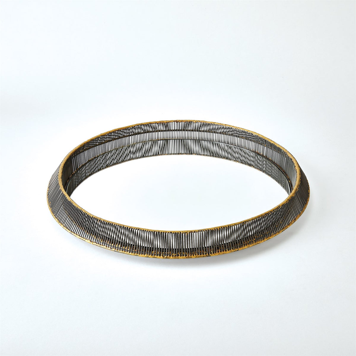 Plateau/miroirs en fil de fer fouetté